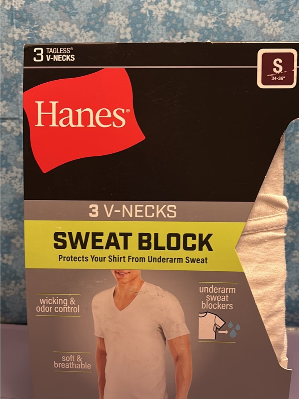 Hanes 3-Pack V-Neck Sweat Block Undershirts - White